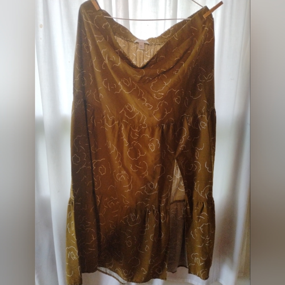 Brown Floral Falda
